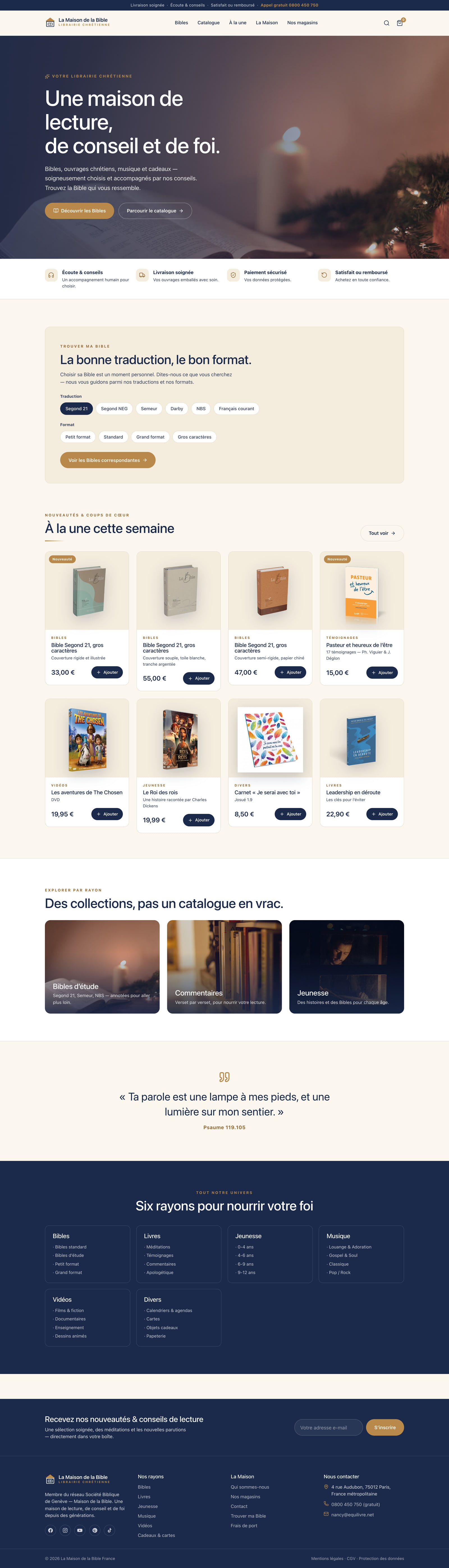 La Maison de la Bible — catalogue page