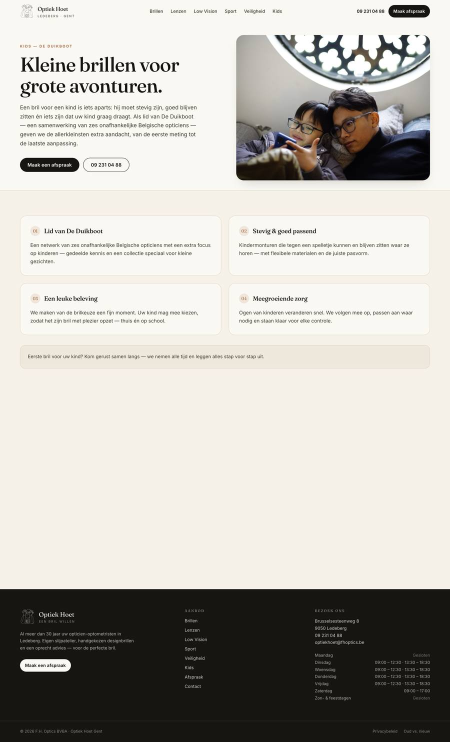 Optiek Hoet — Kids (desktop), rebuilt